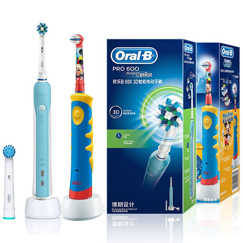博朗（Braun）欧乐B 好爸爸儿童牙刷套装（D10儿...