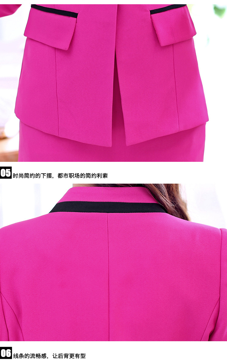 2015新款修身职业装女装套裙西服正装工作服一粒扣套裙加大码三件套秋季女装 白色 S