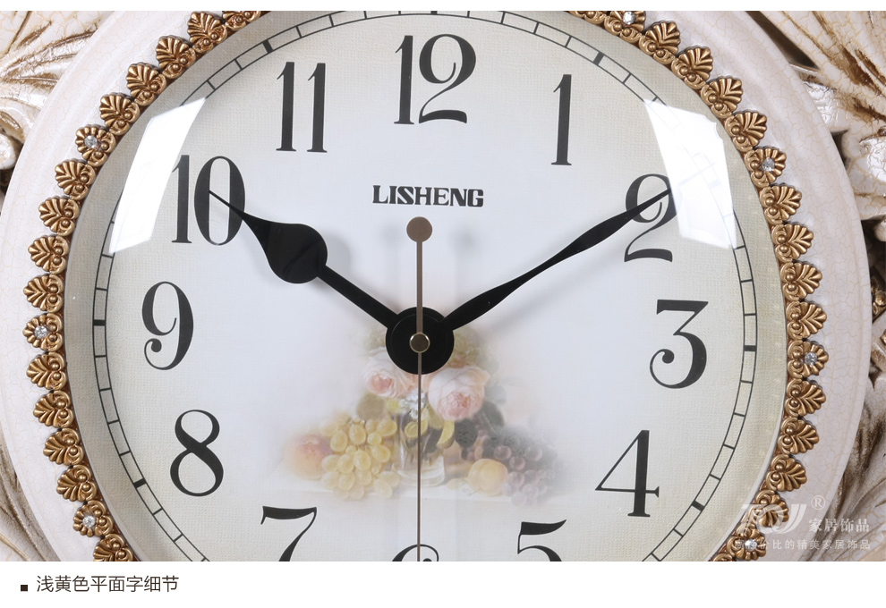 
                                                                                丽盛大号欧式静音客厅单面挂钟时钟挂表卧室钟表餐厅摆钟 古铜色                