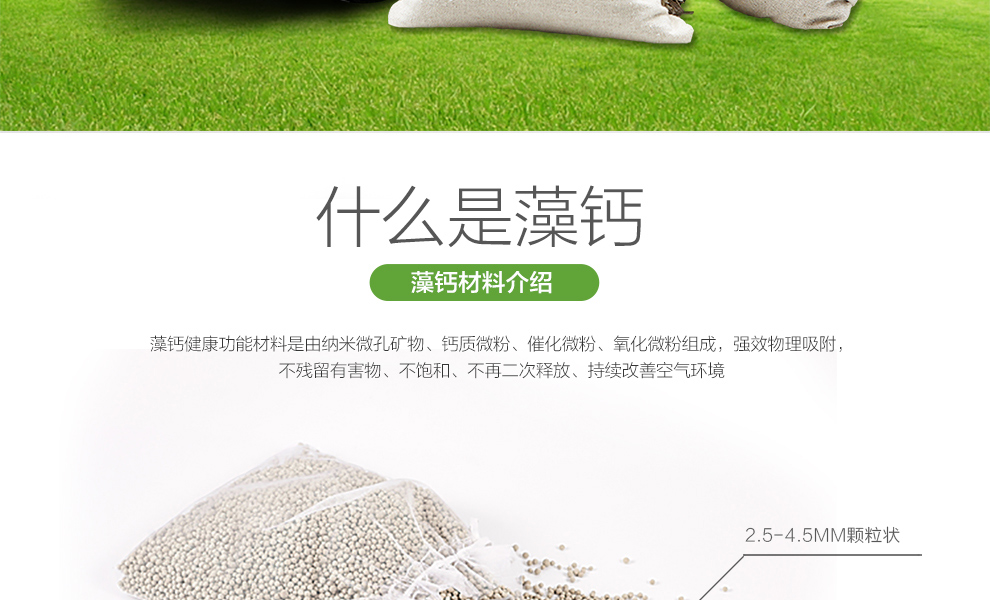 格林·森特 藻钙汽车除甲醛去味800g 汽车除味专用车用空气清新 新车净化去味除甲醛
