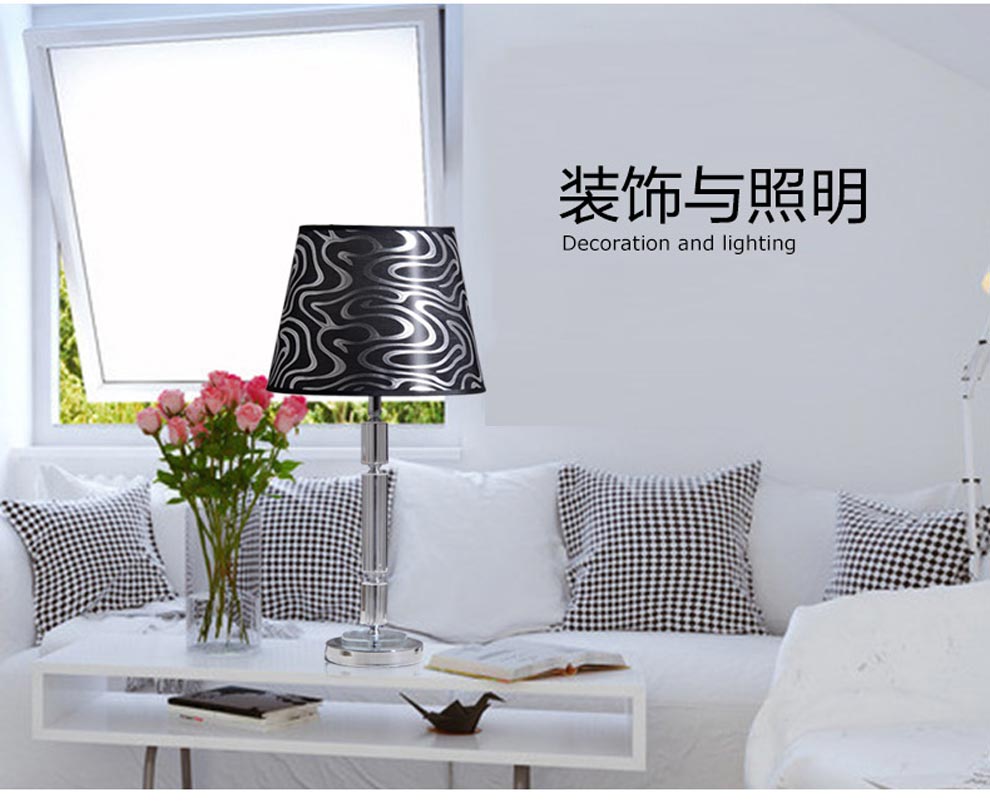 得美莱斯 客厅台灯 欧式水晶台灯卧式床头灯 现代田园台灯 婚庆台灯乔迁礼品 GYB3027