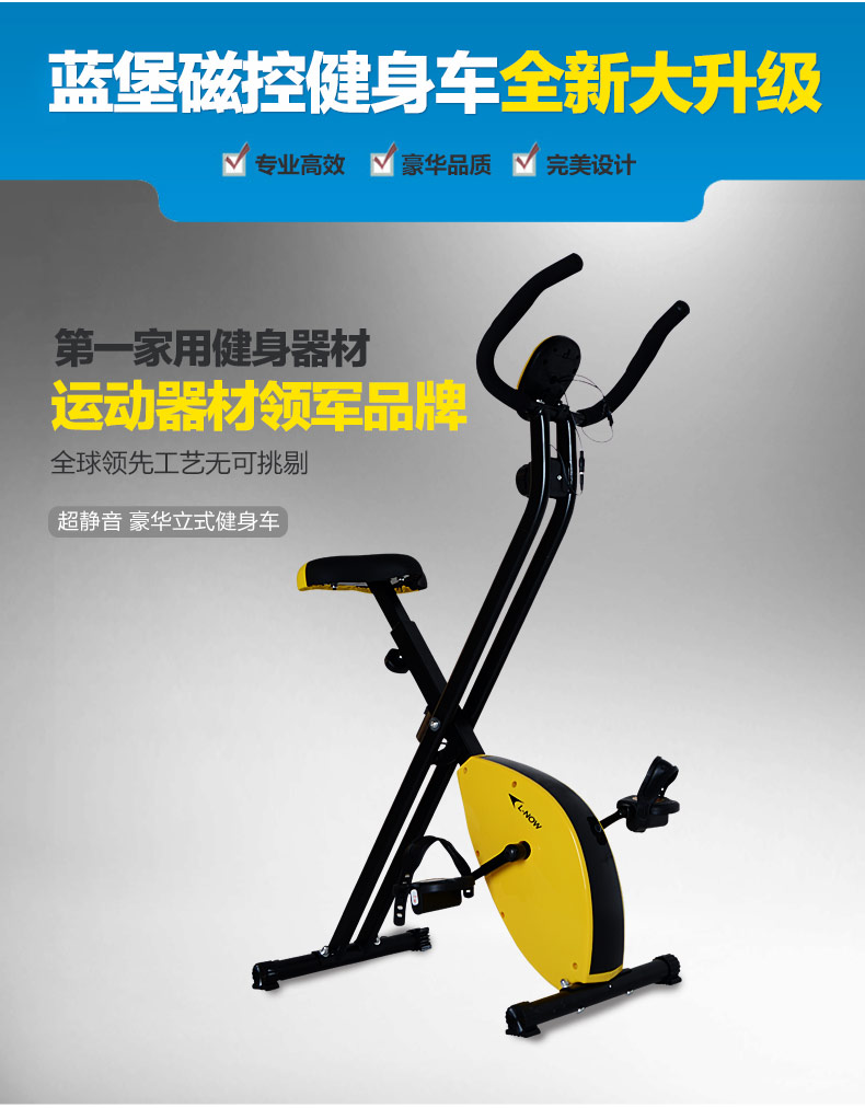 蓝堡椭圆机健身车折叠健身自行车动感单车家用室内跑步磁控超静音脚踏