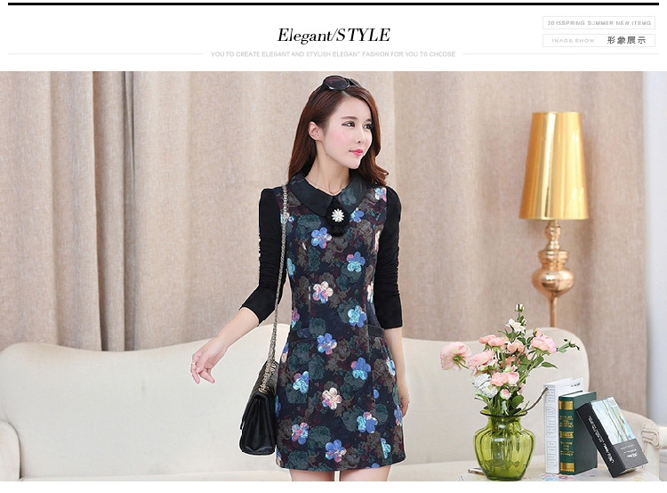 Sha Philip  2015 autumn and winter new larger female Korean fake two thick solid long-sleeved MM Sau San dresses X9252 picture color pictures, prices, XL brand platters! The elections are supplied in the national character of distribution, so action, buy now enjoy more preferential! As soon as possible.