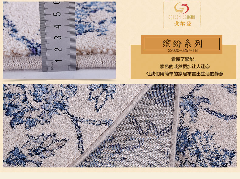戈尔登地毯 比利时进口 现代简约客厅地毯卧室地毯 比利时进口32072-6224-TA 160cmx230cm