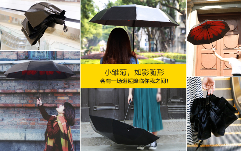 
                                        Culrag太阳伞女防紫外线防晒遮阳伞创意晴雨伞 落樱缤纷                