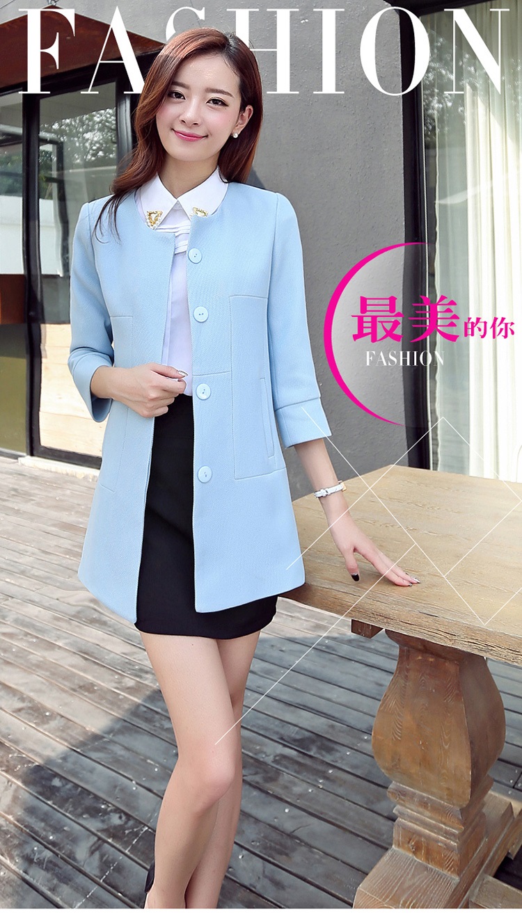 吉禾伊嘉2015春秋女式风衣中长款外套女秋季学生韩版潮长袖薄夏大码胖女装、 玫红色 M