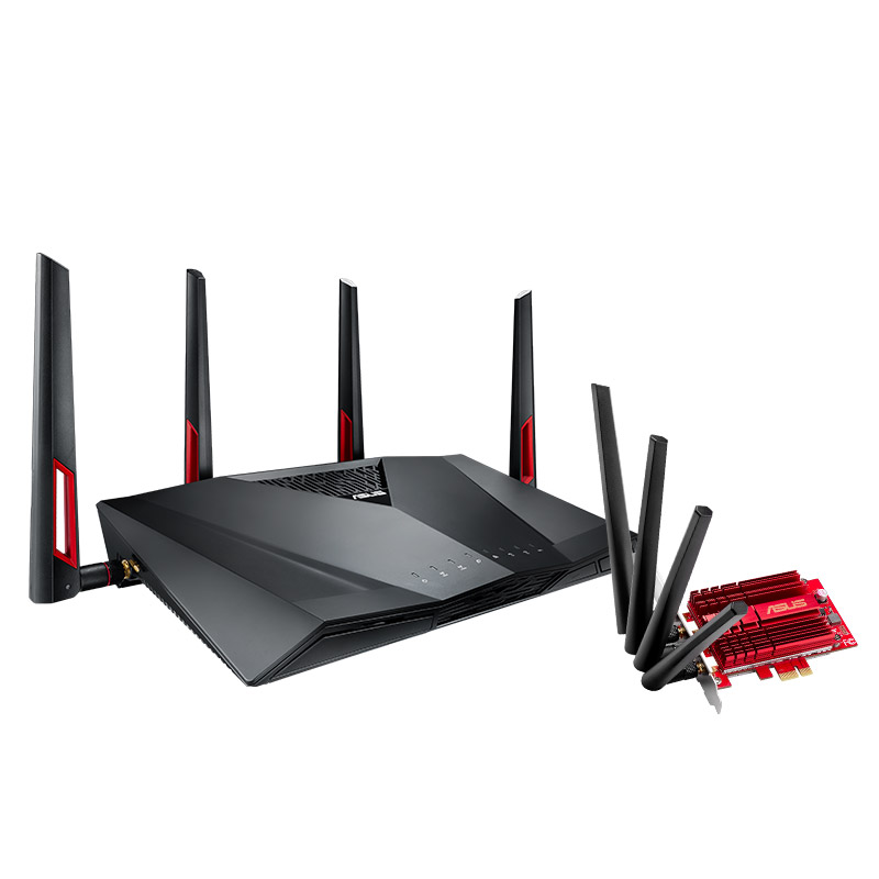 华硕RT-AC88U 3167M路由器+PCE-AC8...