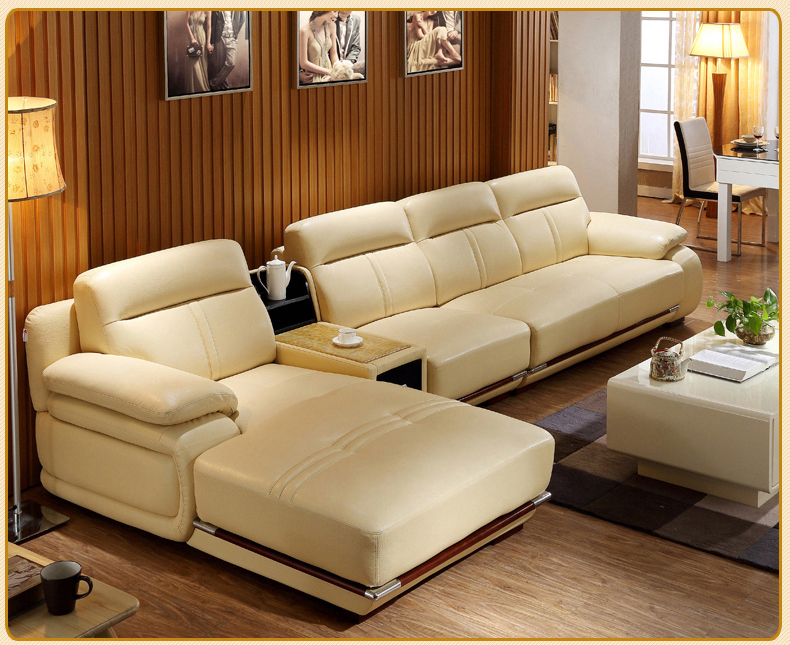 沙发真皮 皮沙发 客厅家具组合 简欧沙发 中厚皮 1 3 贵 边几(4米左右