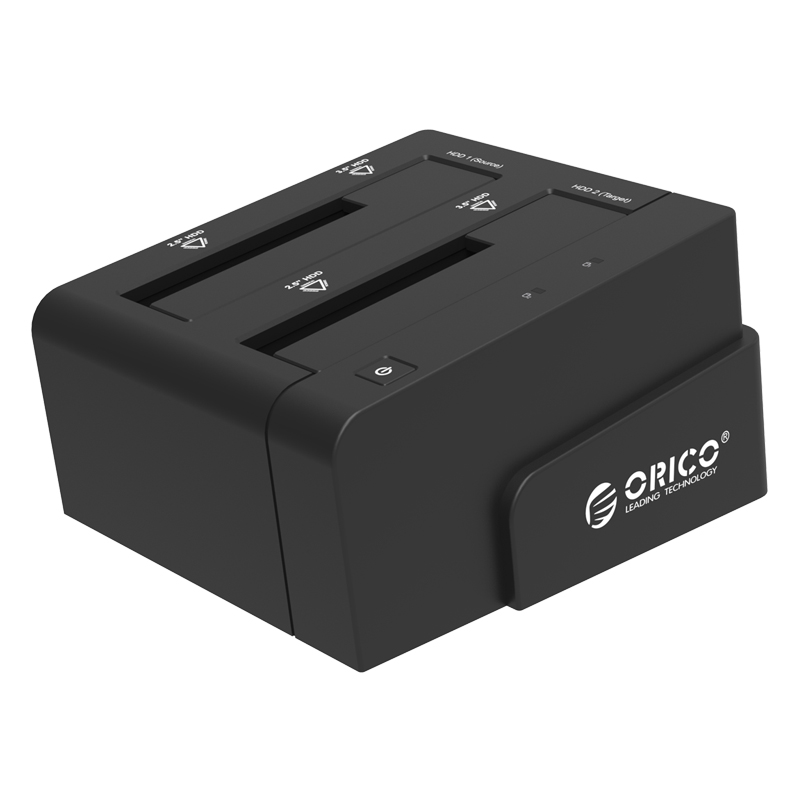 奥睿科(ORICO)  6628US3-C 2.5/3.5英寸通用双盘位USB3.0高速脱机拷贝硬盘底座 支持SATA、SSD固态硬盘 黑色