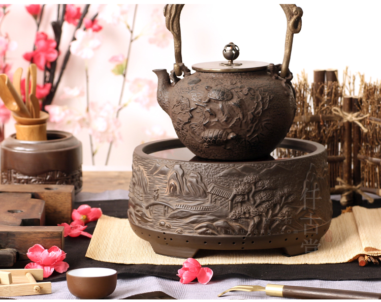 左器 台湾茶炉铁壶专用炉田园风静音电陶炉电茶炉老岩泥电陶炉