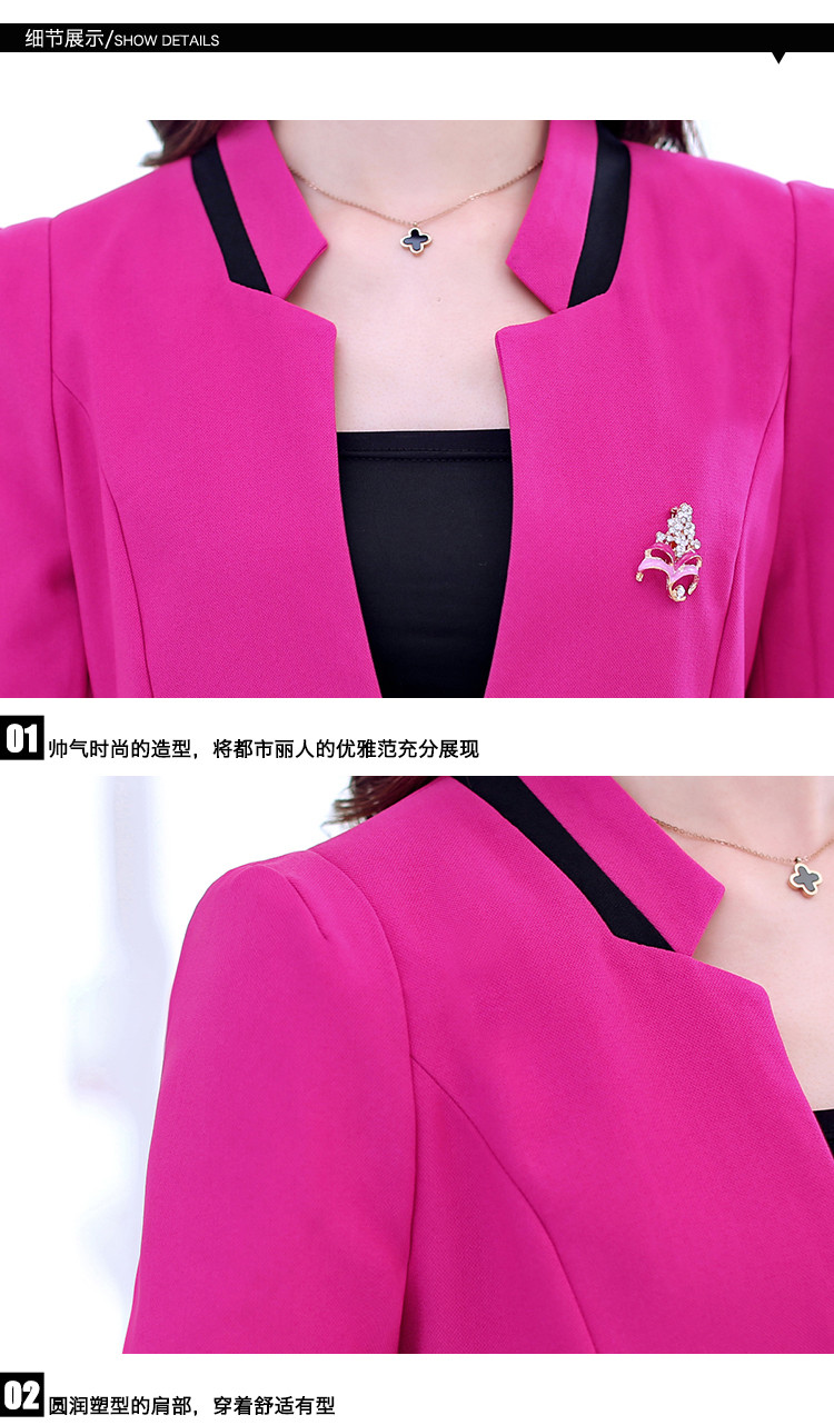 2015新款修身职业装女装套裙西服正装工作服一粒扣套裙加大码三件套秋季女装 白色 S