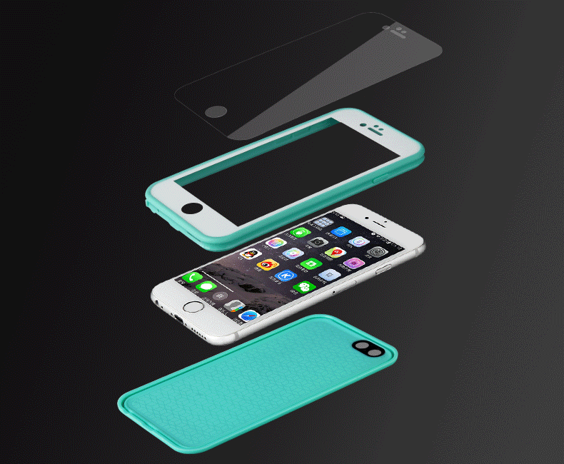 宜航 三防手机套防摔全包硅胶前后壳套 iphone6/6splus保护防水壳 5.
