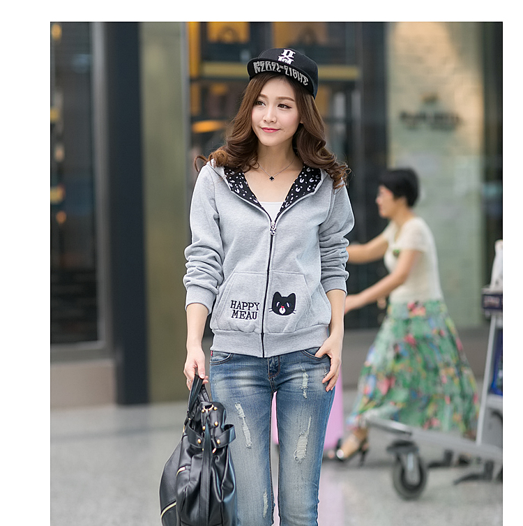 包邮2014秋冬大码女装韩版学生宽松<em>加绒卫衣</em>