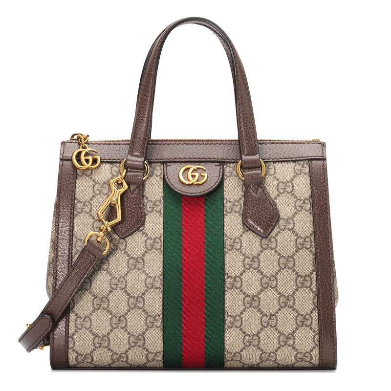 gucci古奇女包购物袋手提包单肩包ophidia系列小号经典gg图案人造帆布