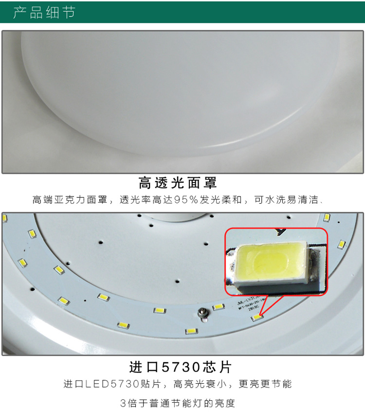 亿昌灯具现代简约彩色led圆形客厅吸顶灯阳台厨房灯18W 简约蓝色18W正白光