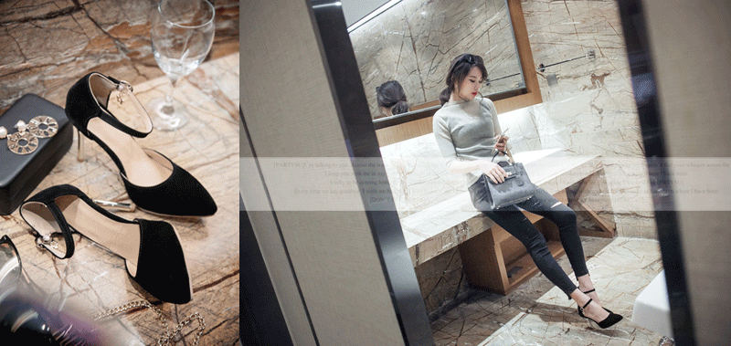 2016新款单鞋女鞋高跟尖头透气单鞋细跟鞋韩版高跟鞋 