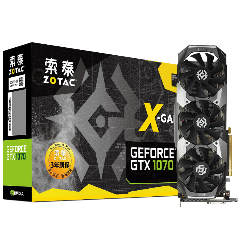 索泰（ZOTAC）Geforce GTX1070-8G...