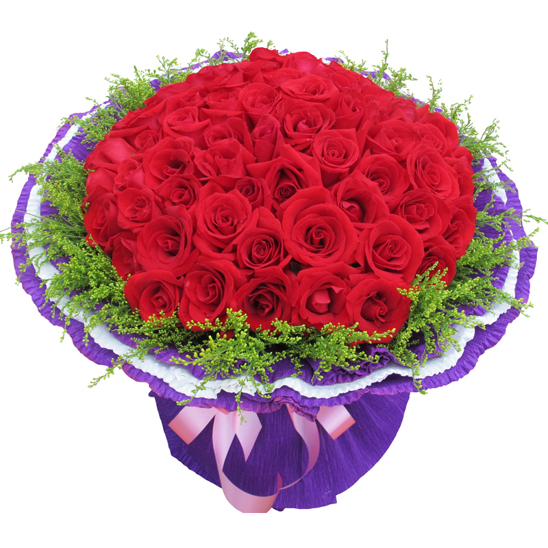 【花情】鲜花速递 母亲节鲜花 99朵红玫瑰花束 全国送花 鲜花速递 99