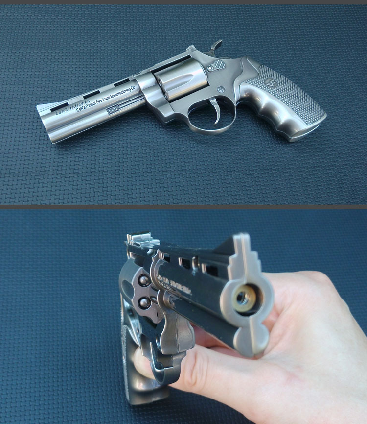 新款武器模型1:2.05左轮手枪大号红外线金属仿真模型