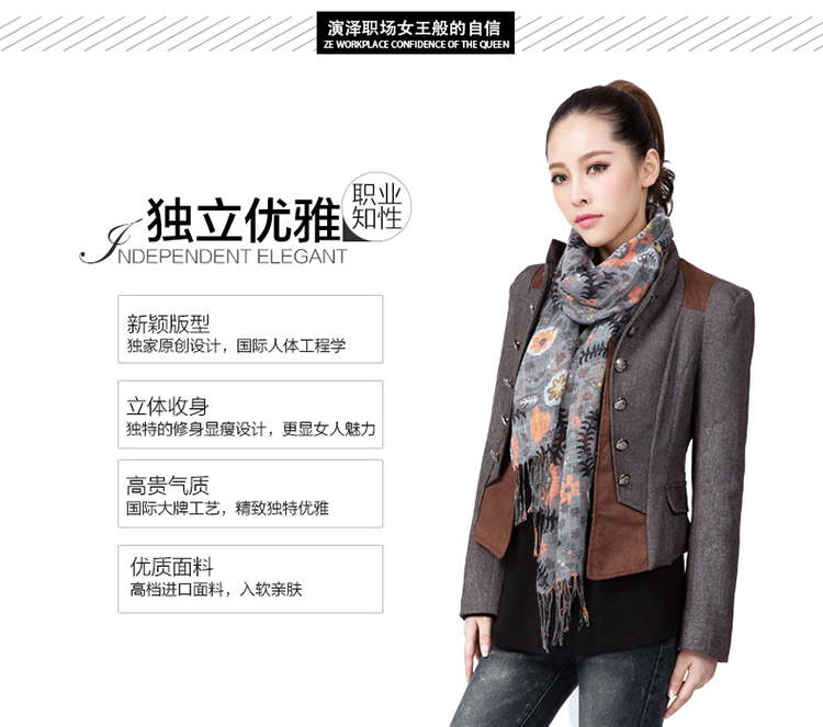 
                                        春秋季新款韩版女装女士小西装职业修身显瘦百搭小西服短外套 灰色 S                