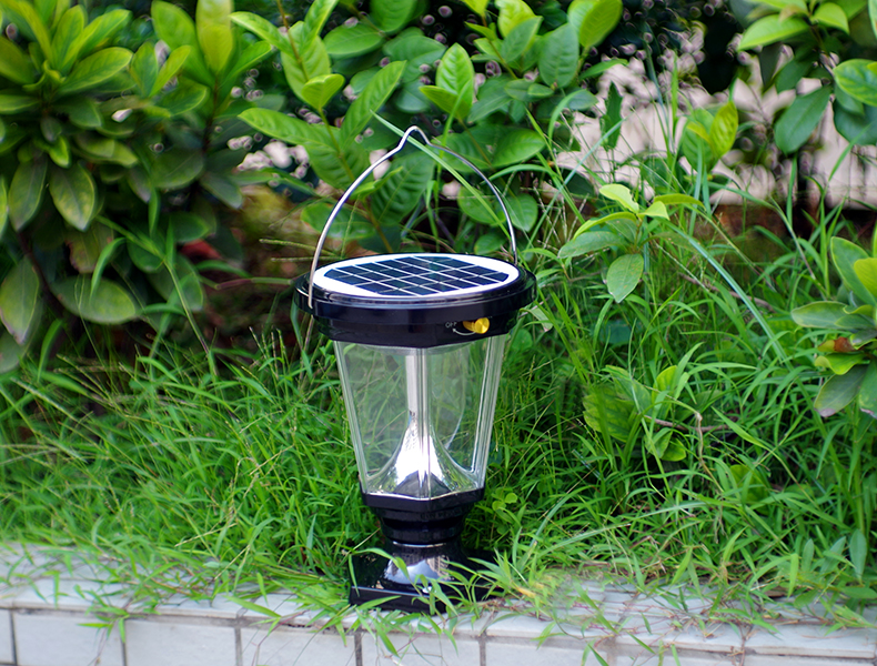 爱惟手提太阳能充电马灯led户外野营应急灯Y002 黑色+220V充电器