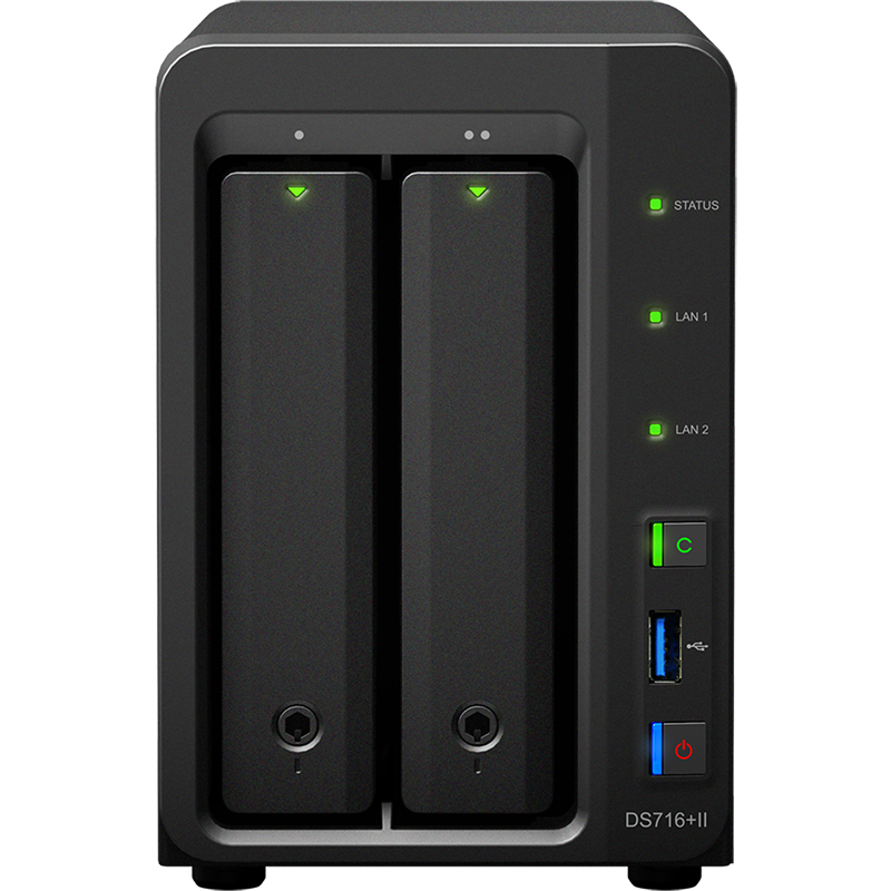 群晖（Synology）DS716+II 2盘位 NAS网络存储服务器 （无内置硬盘）