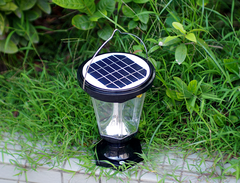 爱惟手提太阳能充电马灯led户外野营应急灯Y002 黑色+220V充电器