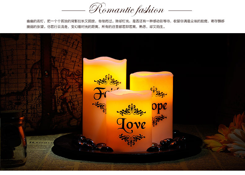 
                                        聚堂部落（jutangbuluo） LED电子蜡烛灯 婚庆浪漫生日礼品蜡烛三个一套带托盘                