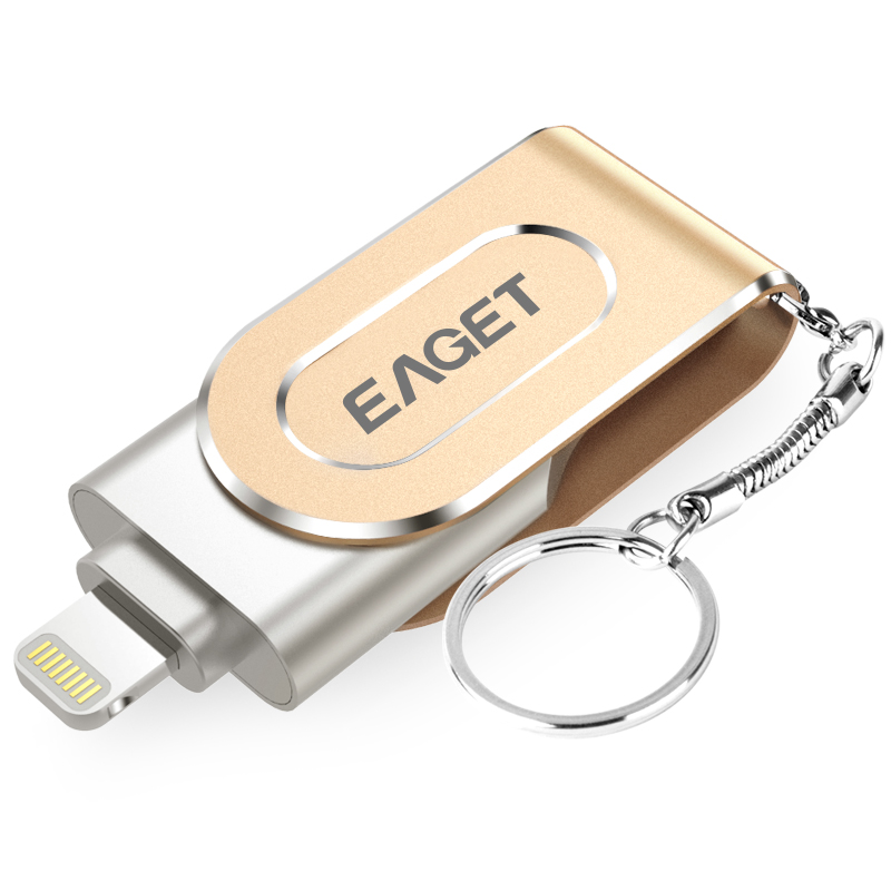 忆捷（EAGET）i80指纹加密苹果手机U盘64G美国...