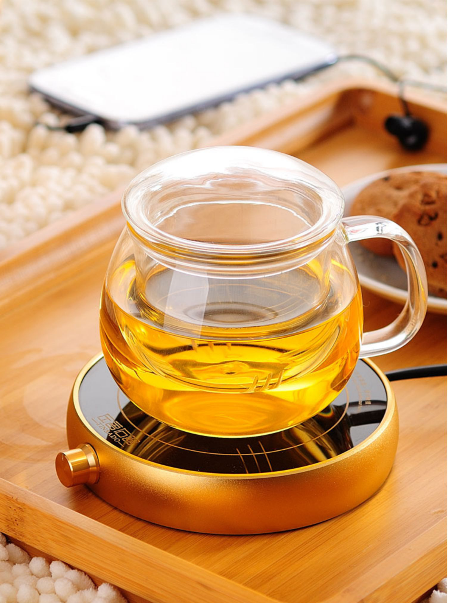 泡茶杯玻璃茶杯过滤茶水分离花茶杯家用水杯男女喝茶杯子 蘑菇杯(350