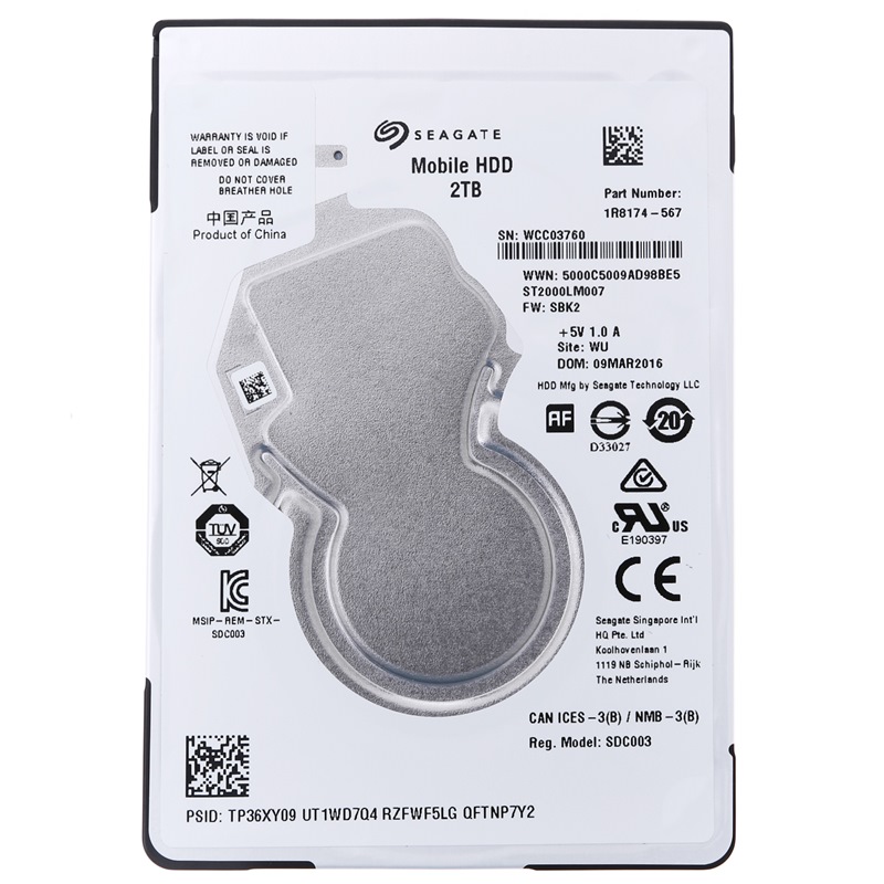 希捷(SEAGATE)2T 5400转128M SAT...