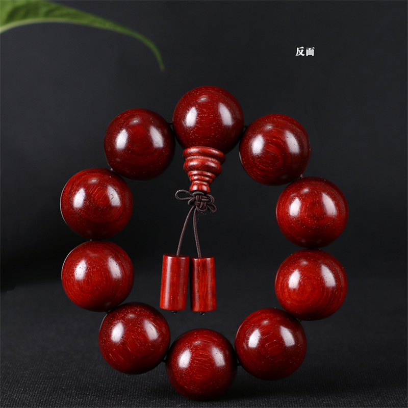 小叶紫檀 25mm 鱼鳞金星手串图片