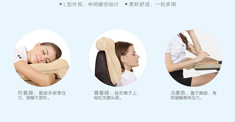 
                                        睡眠易 记忆棉午睡枕 办公 学生抱枕 趴睡枕头 午睡神器 可拆洗 尊贵版(竹碳材质枕芯)                