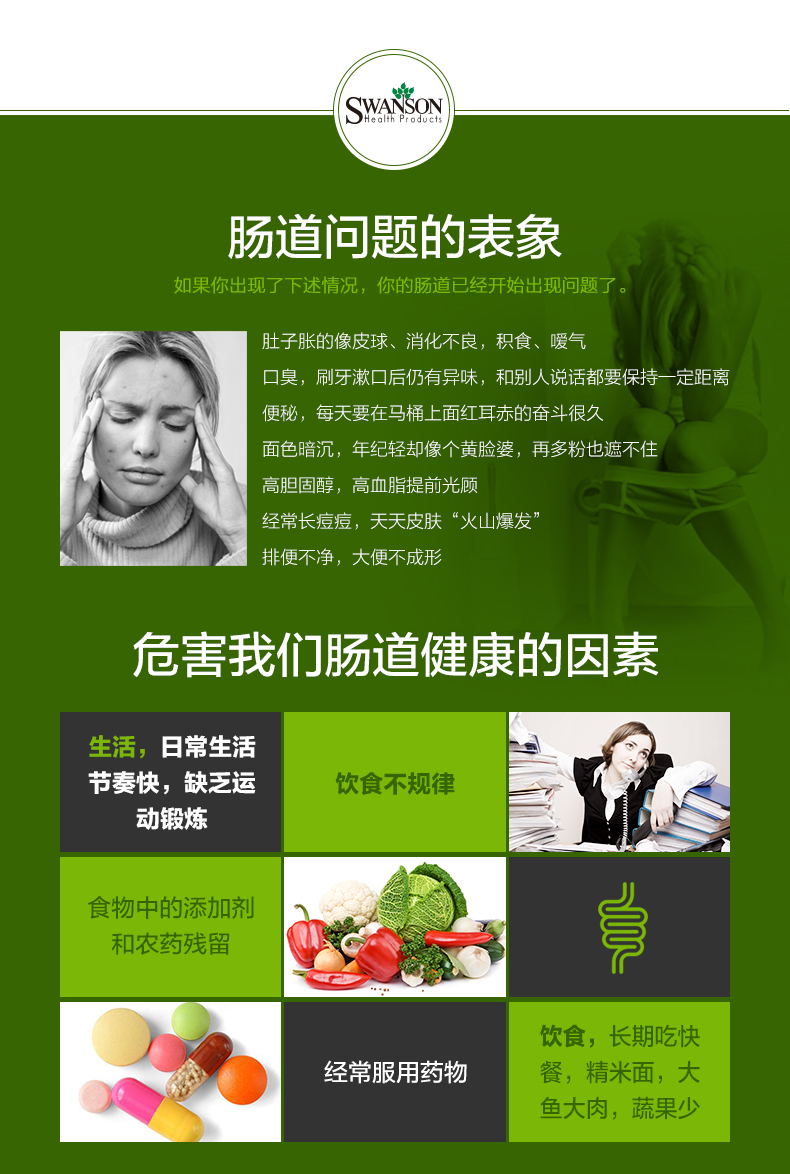 第2件0元 斯旺森 成人益生菌粉胶囊 60粒/瓶 呵护肠胃 图10