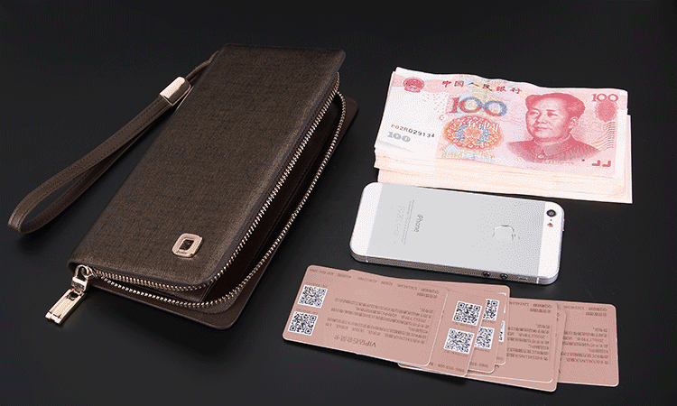 dnuxlou男士真皮长款钱包手包手机包多卡位男士钱包手