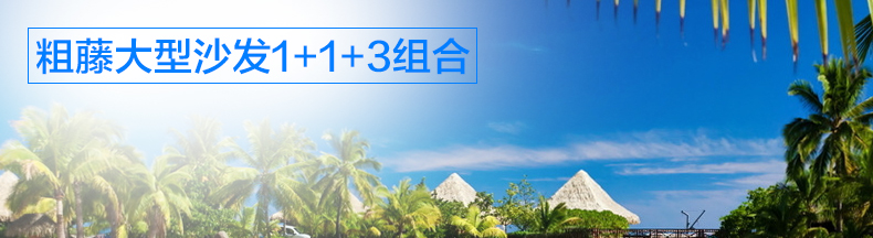 嘉勒美 户外沙发 藤编藤艺休闲阳台咖啡厅组合家具室外庭院沙发 3+1+1+茶几(含垫)
