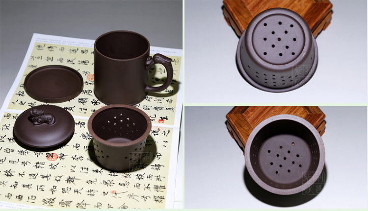 
                                        荆邑紫砂杯子茶杯大号水杯全手工男女功夫茶具茶杯套装紫砂茶壶宜兴礼品泡茶貔貅纳福 刻绘海纳百川款                