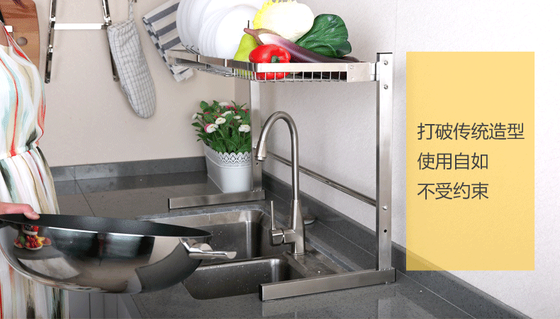 nana 304不锈钢折叠碗架水槽沥水架 厨房用品收纳置物架碗碟架 组合2