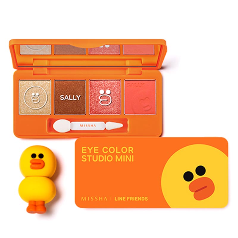 谜尚（MISSHA）LINE FRIENDS 时尚玩色眼影盘[3号 莎莉鸡 橙色系][恋朋限量版] 7g （三色眼影）