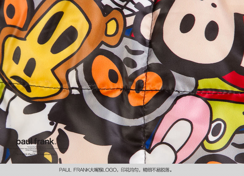 paulfrank大嘴猴2015春季女士印花羽绒短裙paulfrank正品 红色 L