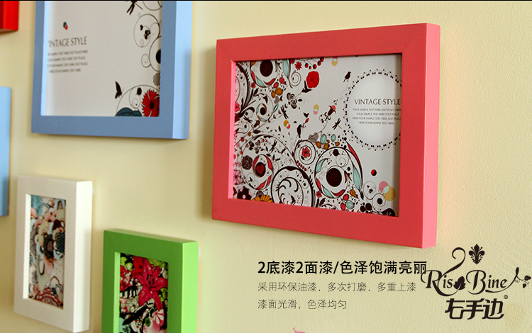 
                                        右手边 创意实木照片墙相框组合简约儿童个性小相框 黑白咖三色                