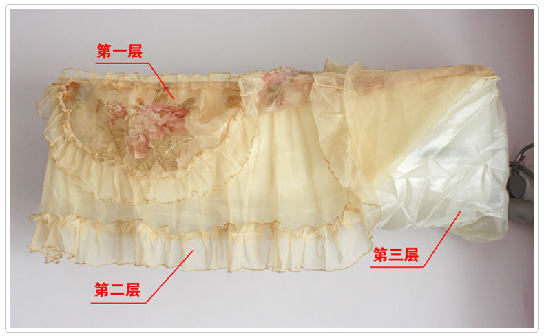 田园风光 布艺蕾丝挂机空调罩 雾里看花 1-1.5匹 86cm