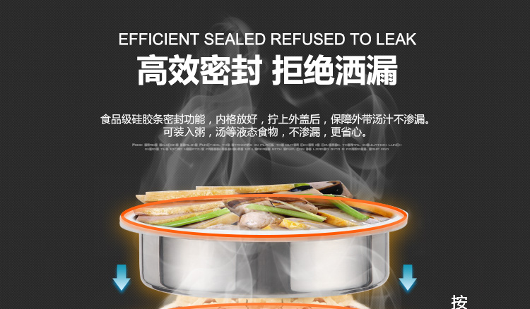 
                                                            茂盛年华 304不锈钢超长保温饭盒1人便携多层保温桶手提锅三层分格便当盒 1.9L松花蓝                
