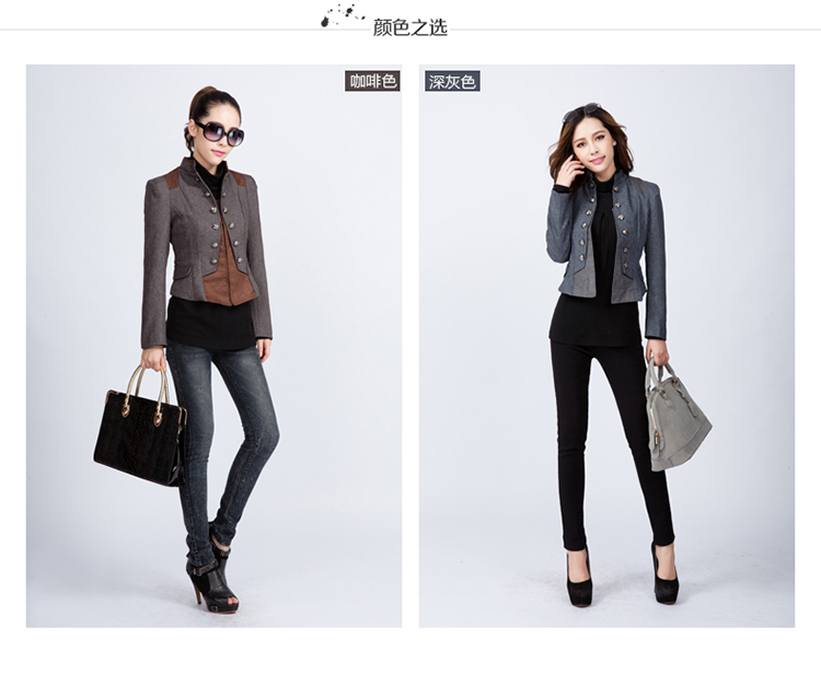 
                                        春秋季新款韩版女装女士小西装职业修身显瘦百搭小西服短外套 灰色 S                