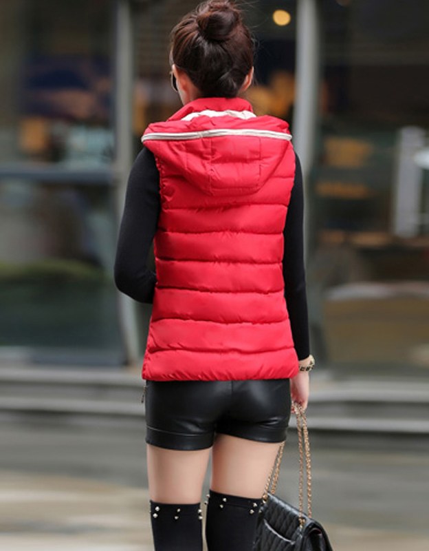 羊诺2016秋冬新款马甲女韩版纯色短款立领背心马甲棉服...