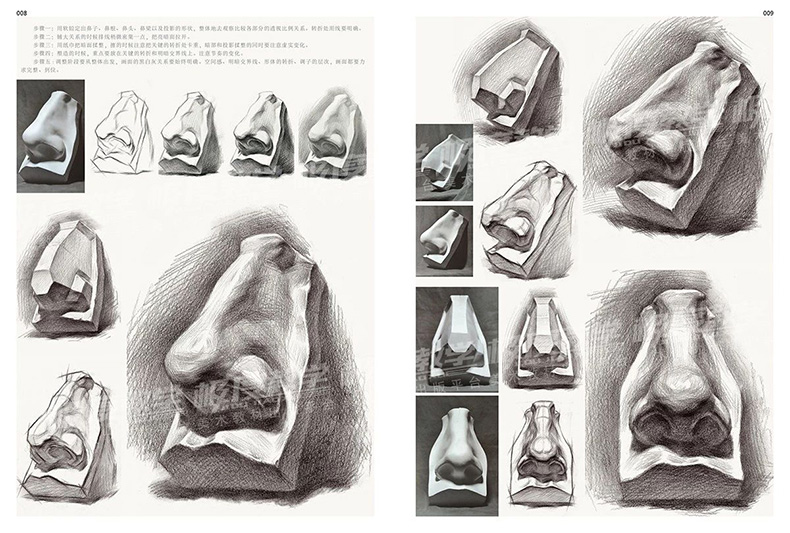 对话素描石膏像2019极度教学周太兵素描人物石膏五官头像结构明暗照片