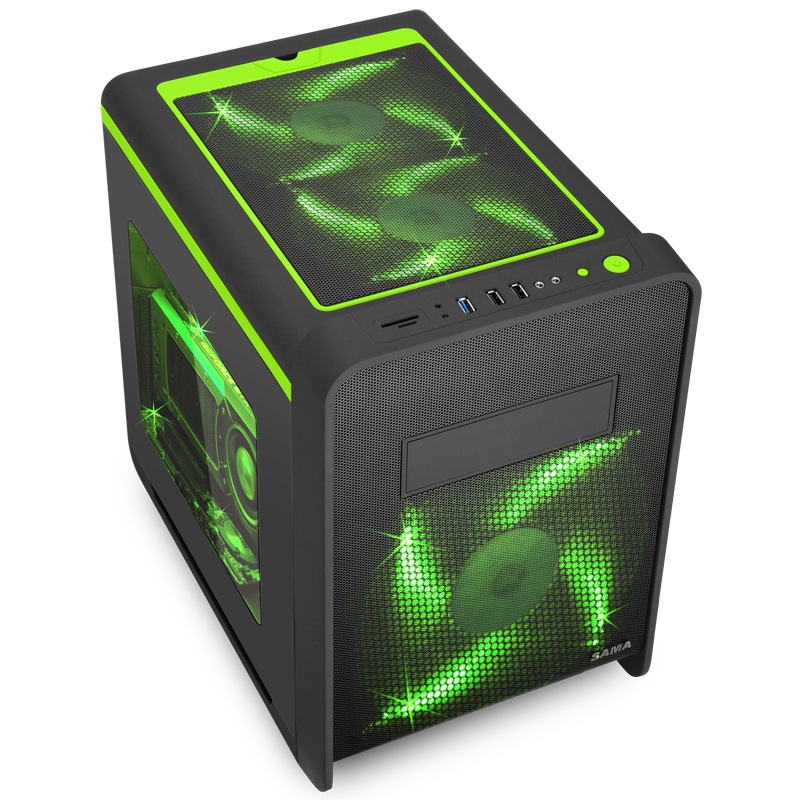 先马（SAMA）碳立方 MATX小板专用机箱(双侧透/...