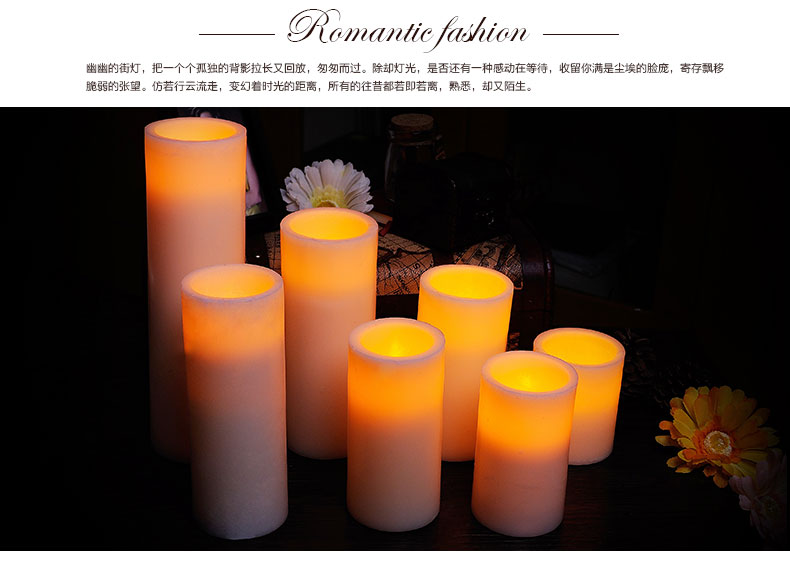 聚堂部落 婚庆浪漫电子石蜡led蜡烛灯LED电子蜡烛灯酒吧会所装饰 白色外壳黄色灯光 直径5X7.5cm--90g