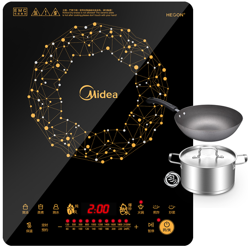 美的（Midea） 电磁炉 匀火系列智能纤薄触控版WT...