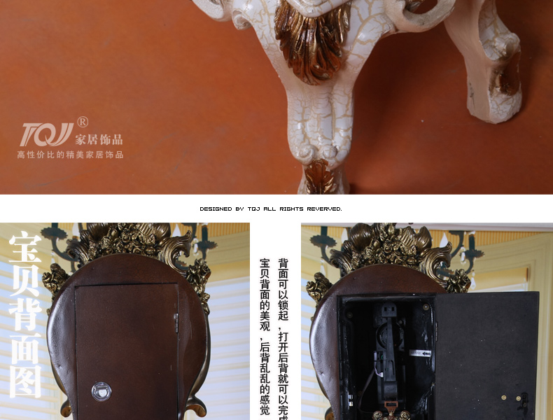 
                                        丽盛（LISHENG）超大欧式仿古客厅落地钟摆钟风水座钟带整点报时立式钟 浅黄色                